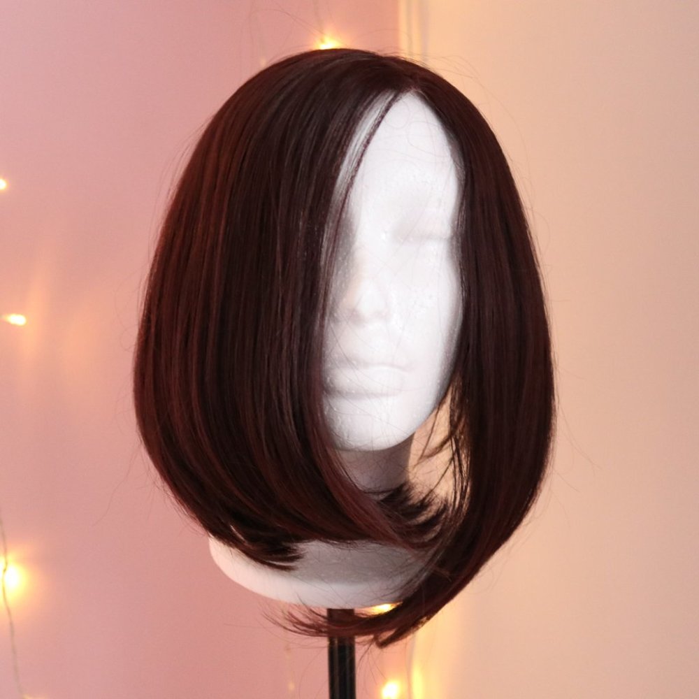 Rockstar Wigs Prism Hair Lace Front Asymmetrical Long Sleek Bob in Brown